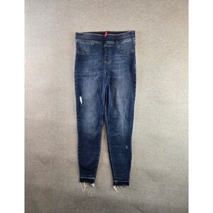 Spanx Jean Leggings Womens Medium Mid Wash‎ Distressed Fray Ankle Skinny 20203R